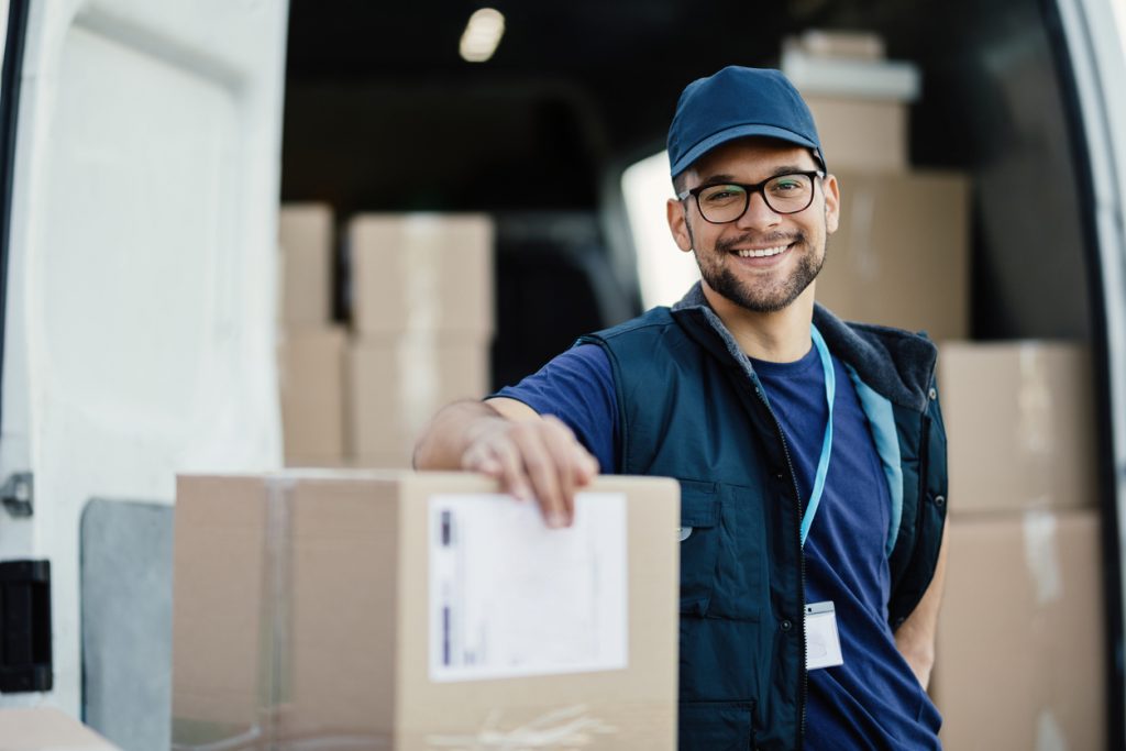 courier with boxes