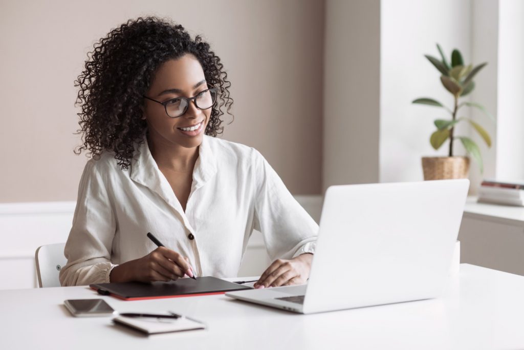 freelancer working on computer