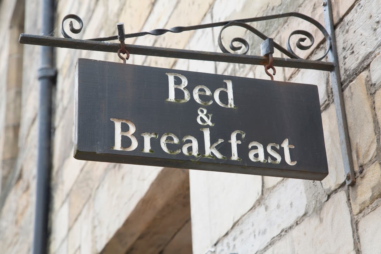 bed and breakfast sign