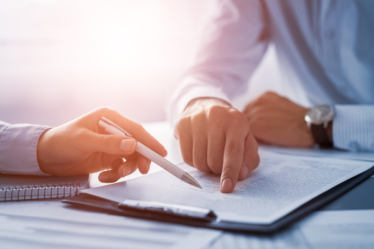 Insurance contracts on a desk