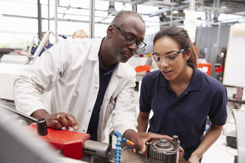 Young lady engineering work experience